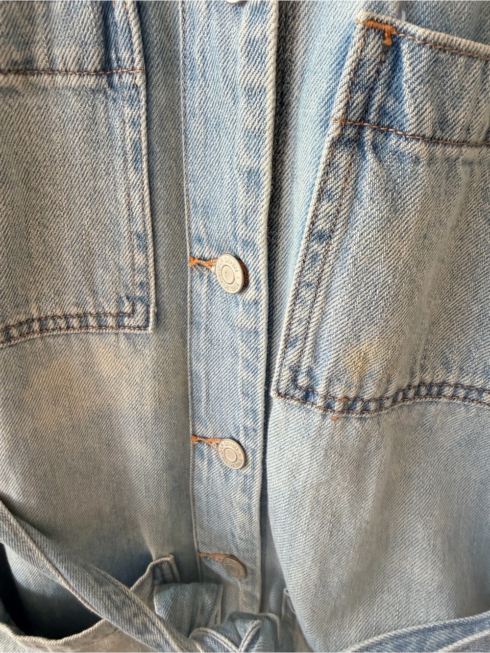 GAP 1969 Light Wash Belted Denim Utility Chore Jacket Size M - Picture 3 of 8